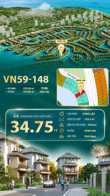 Song lập VN59-148 - Mặt tiền Vịnh Ngọc hướng Đông Bắc