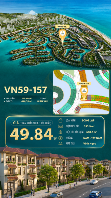 Song lập VN59-157 - Diện tích lớn mặt tiền Vịnh Ngọc