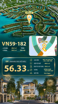 Đơn lập góc VN59-182 - 2 mặt tiền view biển Vịnh Ngọc
