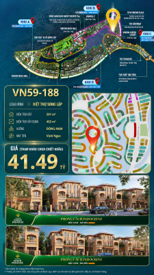 Song lập VN59-188 - Hướng Đông Nam mặt tiền Vịnh Ngọc