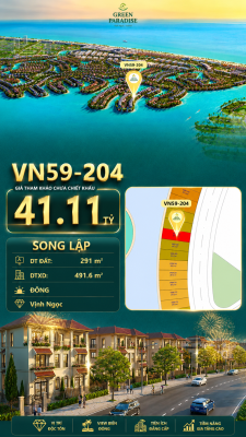 Song lập VN59-204 - Hướng Đông mặt tiền Vịnh Ngọc