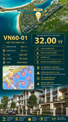 Song lập VN60-01 – view Lagoon cực đẹp, giá 32 tỷ