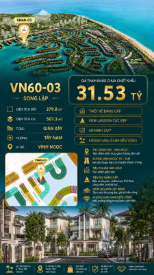 Song lập VN60-03 – view Lagoon cực rộng, giá 31.53 tỷ