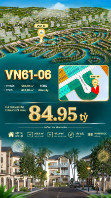 Đơn lập VN61-06 view biển hồ 800ha, giá 84.95 tỷ víp 