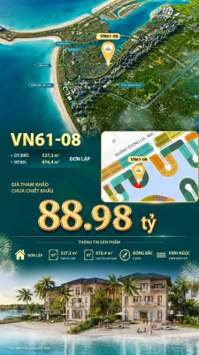 Đơn lập VN61-08, view biển hồ 800ha, giá 88.98 tỷ