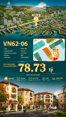 Đơn lập VN62-06, view biển hồ 800ha, giá 78.73 tỷ