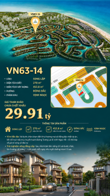 Song lập VN63-14 view biển hồ 800ha, giá 29.91 tỷ giá tốt