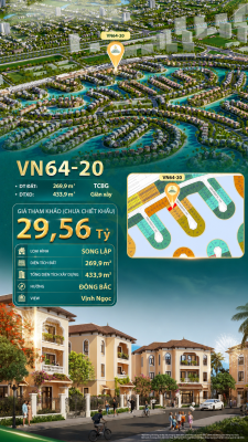 Song lập VN64-20 giá tốt view biển hồ 800ha, giá 29.56 tỷ