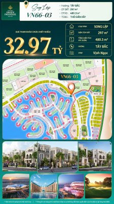 Song lập VN66-03 đẹp view biển hồ 800ha, giá 32.97 tỷ