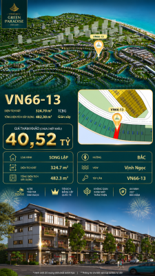 Song lập VN66-13, view biển hồ 800ha, giá 40.52 tỷ