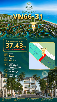 Song lập VN66-31 view biển hồ 800ha, giá 37.43 tỷ víp 