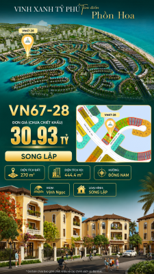 Song lập VN67-28 view biển rộng sau nhà, hướng Đông Nam, giá 30.93 tỷ