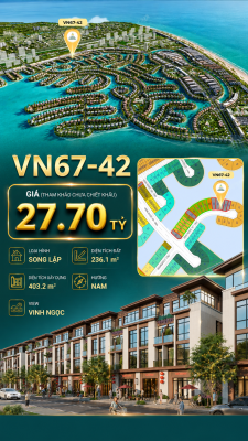 Song lập VN67-42 view biển rộng sau nhà, giá chỉ 27.7 tỷ