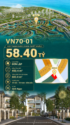 Đơn lập VN70-01 view biển rộng sau nhà, giá 58.4 tỷ