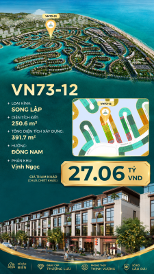 Song lập VN73-12, view biển rộng sau nhà, giá 27.06 tỷ