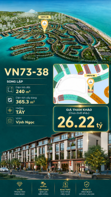 Song lập VN73-38, view biển rộng sau nhà, giá 26.22 tỷ