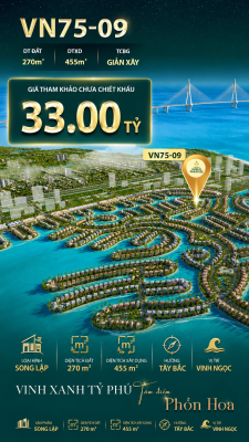Song lập VN75-09, view biển rộng sau nhà, giá 33 tỷ