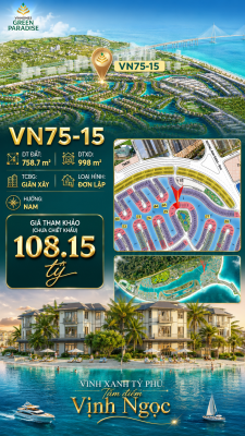 Song lập VN75-15, view biển rộng sau nhà, giá 108.15 tỷ