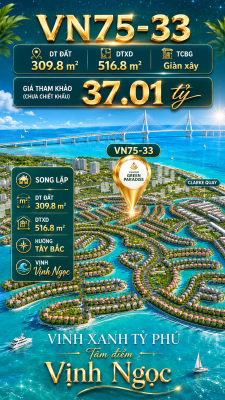Song lập VN75-33, view biển rộng sau nhà, giá 37.01 tỷ