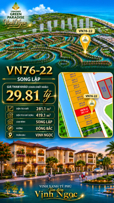 Song lập VN76-22 view biển rộng sau nhà, giá 29.81 tỷ
