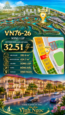 Song lập VN76-26, view biển rộng sau nhà, giá 32.51 tỷ