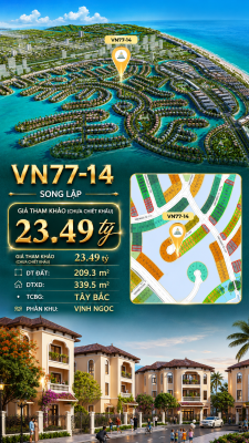 Song lập VN77-14, view biển rộng sau nhà, giá 23.49 tỷ