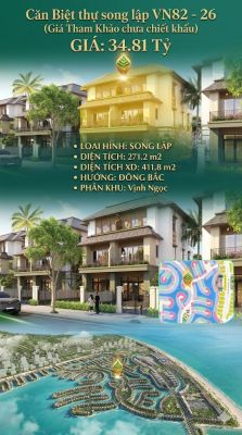 Song lập VN82-26, Đông Bắc, view biển hồ 800ha, 34.81 tỷ
