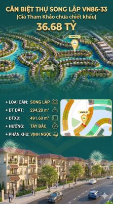 Song lập VN86-33, Tây Bắc, view biển hồ 800ha, 36.68 tỷ