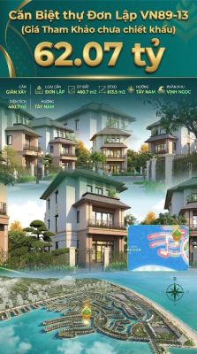Song lập VN89-13 Tây Nam view biển hồ 800ha, 460.7m², 60.07 tỷ
