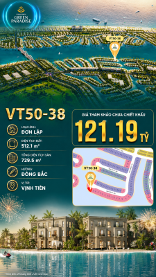 Đơn lập VT50-38 Vịnh Tiên 121.19 tỷ view biển víp
