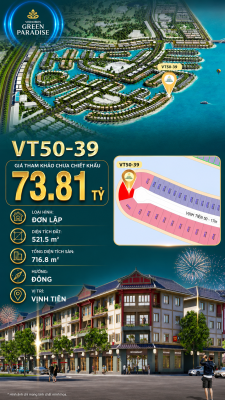 Đơn lập VT50-39  Vịnh Tiên 73.81 tỷ siêu víp biển
