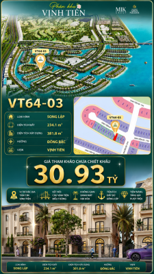 Song Lập VT64-03 Vịnh Tiên 30.93 tỷ - Kết nối cầu Vịnh Tiên