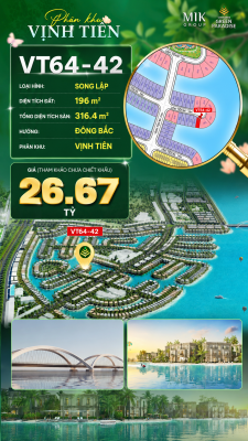 Song lập VT64-42 giá tốt Vịnh Tiên 26.67 tỷ view biển