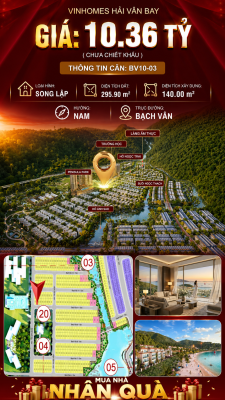 Bán Biệt Thự Song Lập BV10-03 Vinhomes Hải Vân Bay Giá 10,36 Tỷ