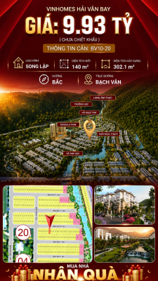 Biệt Thự Song Lập BV10-20 Vinhomes Hải Vân Bay Giá Chỉ 9,93 Tỷ