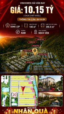 Biệt Thự Song Lập BV10-29 Vinhomes Hải Vân Bay Giá 10,15 Tỷ