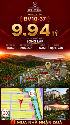 Biệt Thự Song Lập BV10-37 Vinhomes Hải Vân Bay Giá Chỉ 9,94 Tỷ