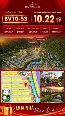 Biệt Thự Song Lập BV10-53 Vinhomes Hải Vân Bay Giá 10,22 Tỷ