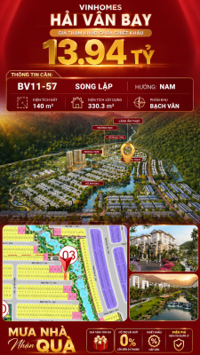 Biệt Thự Song Lập BV11-57 Vinhomes Hải Vân Bay Giá 13,94 Tỷ
