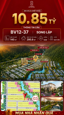 Biệt Thự Song Lập BV12-37 Vinhomes Hải Vân Bay Giá 10,85 Tỷ