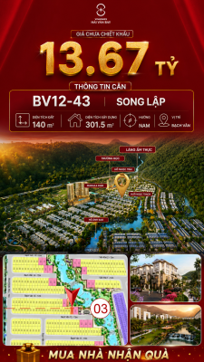 Biệt Thự Song Lập BV12-43 Vinhomes Hải Vân Bay Giá 13,67 Tỷ