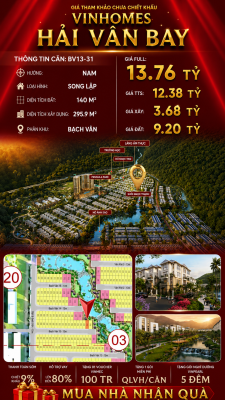 Biệt Thự Song Lập BV13-31 Vinhomes Hải Vân Bay Giá 13,76 Tỷ