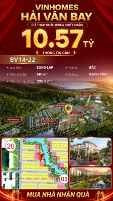 Biệt Thự Song Lập BV14-22 Vinhomes Hải Vân Bay Giá 10,57 Tỷ