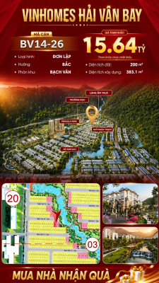 Biệt Thự Đơn Lập BV14-26 Vinhomes Hải Vân Bay Giá 15,64 Tỷ