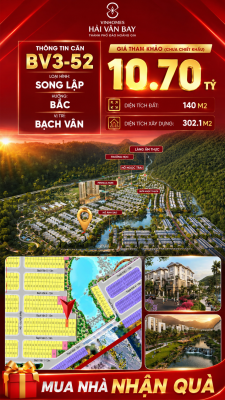 Bán Biệt Thự Song Lập BV3-52 Vinhomes Hải Vân Bay Giá 10,70 Tỷ