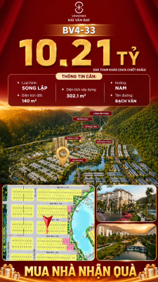 Bán Biệt Thự Song Lập BV4-33 Vinhomes Hải Vân Bay Giá 10,21 Tỷ