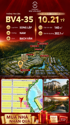 Bán Biệt Thự Song Lập BV4-35 Vinhomes Hải Vân Bay Giá 10,21 Tỷ