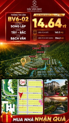 Bán Biệt Thự Song Lập Góc BV6-02 Vinhomes Hải Vân Bay Giá 14,64 Tỷ