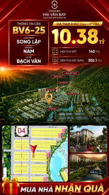 Bán Biệt Thự Song Lập BV6-25 Vinhomes Hải Vân Bay Giá 10,38 Tỷ