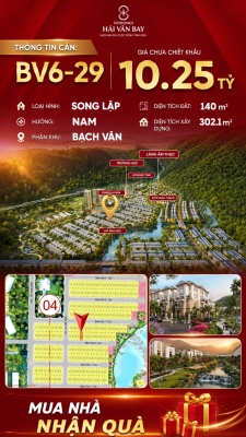 Bán Biệt Thự Song Lập BV6-29 Vinhomes Hải Vân Bay Giá 10,25 Tỷ